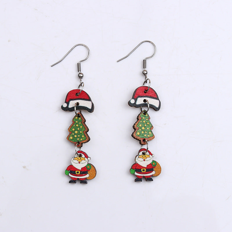 Wholesale Christmas Santa Claus Elk Snowflake Earrings